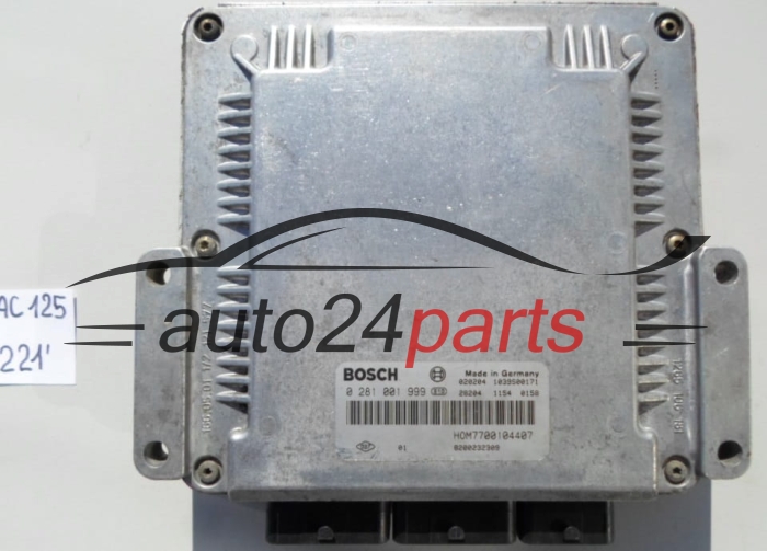 KOMPUTER STEROWNIK SILNIKA RENAULT ESPACE 2.2 DCI BOSCH 0 281 001 999, 0281001999, HOM7700104407, 7700104407, 7700114854