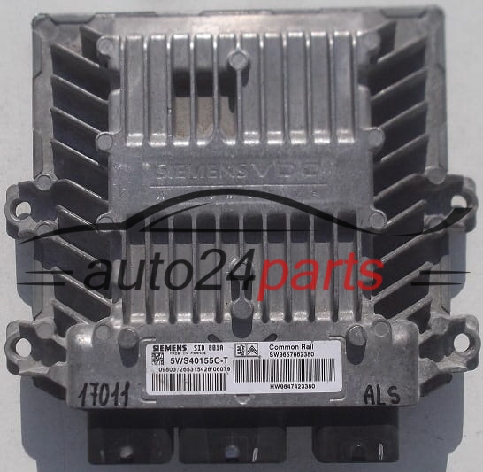 Μονάδα Ελέγχου Κινητήρα CITROEN PEUGEOT SIEMENS 5WS40155C-T, SW 9657662380, HW 9647423380