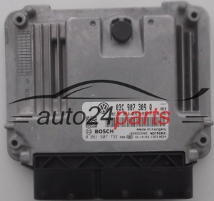 ECU ENGINE CONTROLLER VOLKSWAGEN TIGUAN 1.4 TSI BOSCH 0 261 S07 732, 0261S07732, 03C 907 309 Q, 03C907309Q, MED17.5.5 