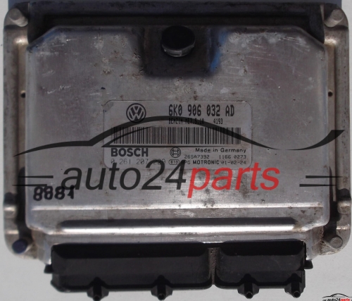ECU ENGINE CONTROLLER SEAT, VW VOLKSWAGEN POLO 1.4, BOSCH 0 261 207 229, 0261207229, 6K0 906 032 AD, 6K0906032AD