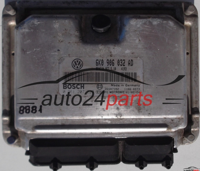 ECU ENGINE CONTROLLER SEAT, VW VOLKSWAGEN POLO 1.4, BOSCH 0 261 207 229, 0261207229, 6K0 906 032 AD, 6K0906032AD