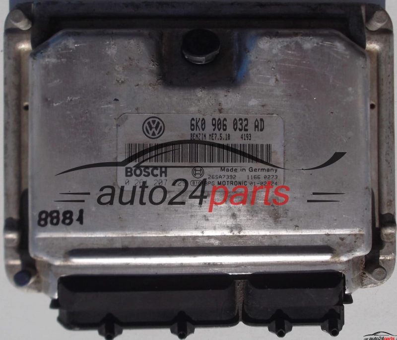 ECU ENGINE CONTROLLER SEAT, VW VOLKSWAGEN POLO 1.4, BOSCH 0 261 207 229, 0261207229, 6K0 906 032 AD, 6K0906032AD