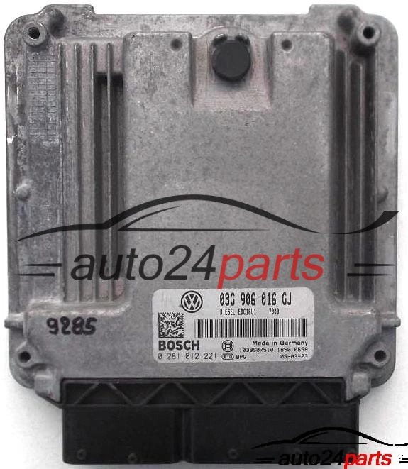 ECU ENGINE CONTROLLER VW VOLKSWAGEN GOLF V 1.9, BOSCH 0 281 012 221