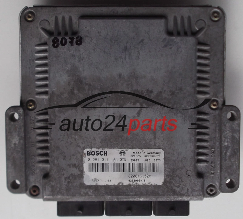 KOMPUTER STEROWNIK SILNIKA RENAULT LAGUNA 1.9 DCI F9Q BOSCH 0281011101, 0 281 011 101, 8200163528, 8200095416, 1039S00271