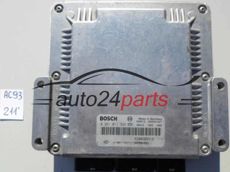 KOMPUTER STEROWNIK SILNIKA RENAULT LAGUNA 1.9 DCI BOSCH 0281011324, 0 281 011 324, 8200309316, 8200309321, 1039S01857