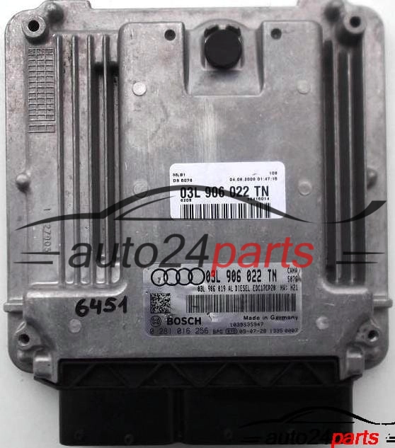 ECU CENTRALITA DE MOTOR AUDI A4 ALLROAD 2.0 TDI BOSCH 0 281 016 256, 0281016256, 03L 906 022 TN, 03L906022TN