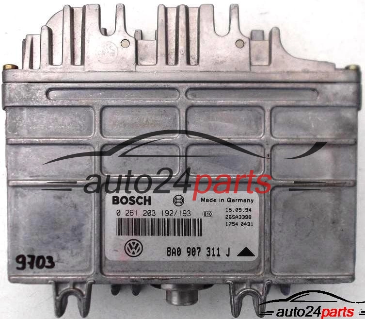 ECU ENGINE CONTROLLER SEAT TOLEDO CORDOBA, 1.6, BOSCH 0261203192/193, 8A0907311J 