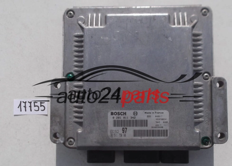 Μονάδα Ελέγχου Κινητήρα CITROEN PEUGEOT 2.0 HDI BOSCH 0 281 011 342, 0281011342, 96 511 750 80, 9651175080, EDC15C2 97