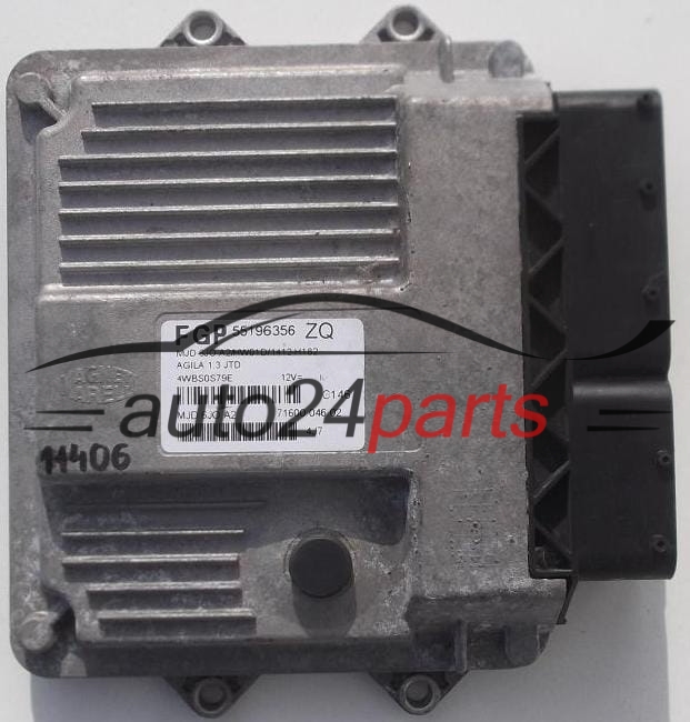 Μονάδα Ελέγχου Κινητήρα OPEL AGILA 1.3 JTD MAGNETI MARELLI MJD 6JO.A2, MJD6JOA2, MJD6J0A2, FGP 55196356 ZQ, 71600.046.02, 7160004602