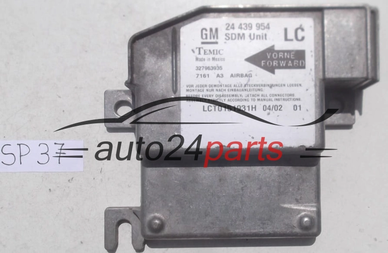 AIRBAG STEUERGERAT OPEL CORSA C 24439954 LC, 24 439 954 LC, 9199176, 6235022, 62 35 022, 93172323, 6235133, 62 35 133