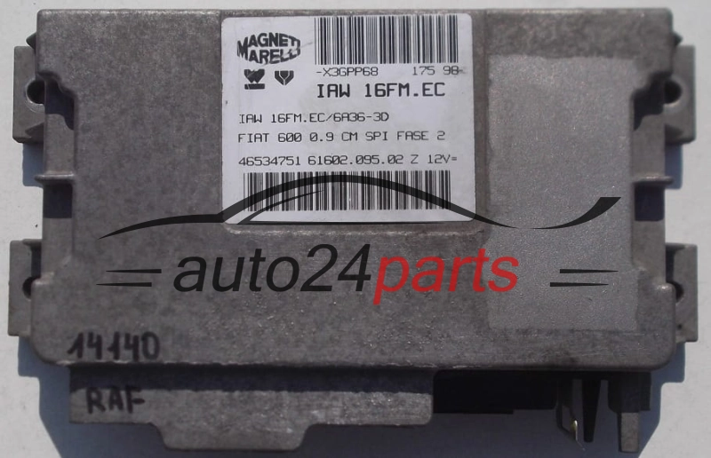 CALCULATEUR MOTEUR FIAT SEICENTO 600 0.9, MAGNETI MARELLI