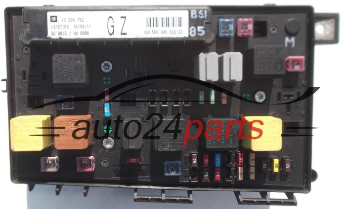 FUSE RELAY BOX ELECTRICAL COMFORT CONTROL MODULE BODY OPEL GM 13 206 752 GZ HELLA 5DK 008 668-29