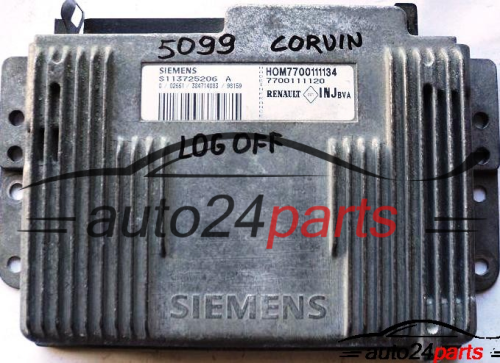 ECU CENTRALITA DE MOTOR RENAULT LAGUNA 1.6 SIEMENS S113725206A, S113725206 A, HOM 7700111134, HOM7700111134, 7700111120 