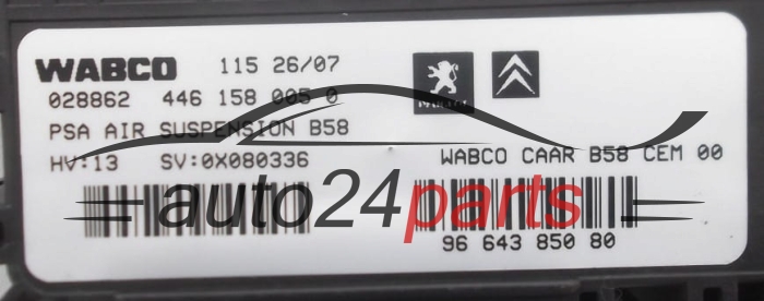 Centralina di sospensioni  CITROEN C4 WABCO 4461580050,  9664385080