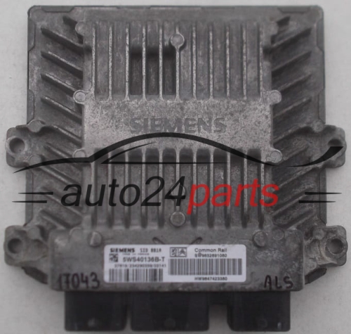 ECU CENTRALITA DE MOTOR PEUGEOT PARTNER RANCH 2.0 HDI SIEMENS 5WS40136B-T, 5WS40136BT, SW9652691080, HW9647423380, SID 801A
