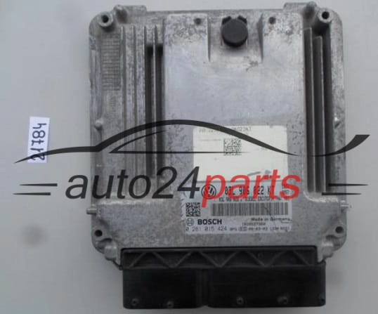  VW VOLKSWAGEN JETTA 1.9 TDI BOSCH 0 281 015 424, 0281015424, 03L 906 022 KT, 03L906022KT, EDC17CP14