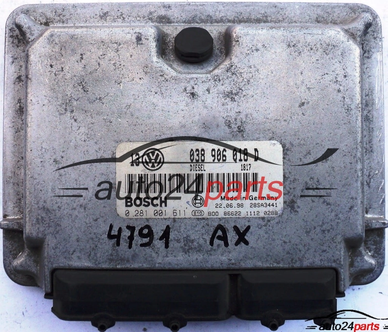 ECU CENTRALITA DE MOTOR VW VOLKSWAGEN GOLF 1.9 TDI 038 906 018 D, 038906018D, BOSCH 0 281 001 611, 0281001611 