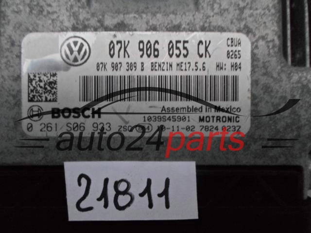 Μονάδα Ελέγχου Κινητήρα VW VOLKSWAGEN 2.5 L BOSCH 0 261 S06 933, 0261S06933, 07K 906 055 CK, 07K906055CK, ME17.5.6