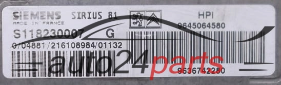MOTORSTEUERGERÄT ECU STEUERGERAT CITROEN C5 SIEMENS S118230007 G