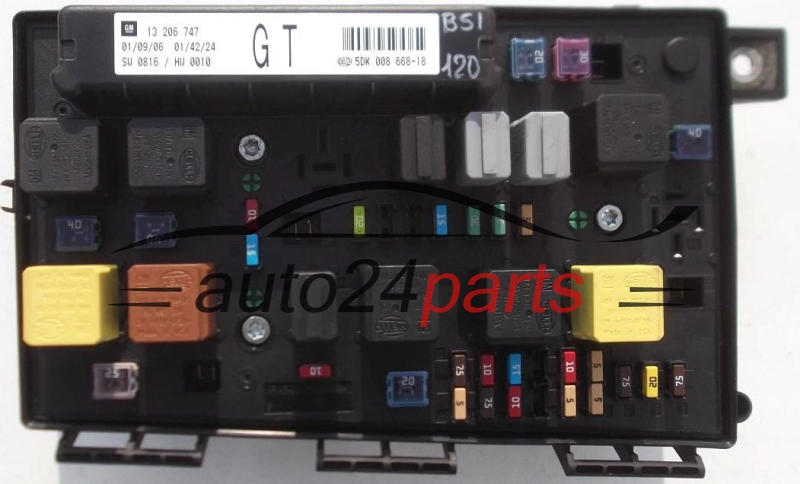 FUSE RELAY BOX ELECTRICAL COMFORT CONTROL MODULE BODY OPEL GM 13 206 747 GT HELLA 5DK 008 668-18