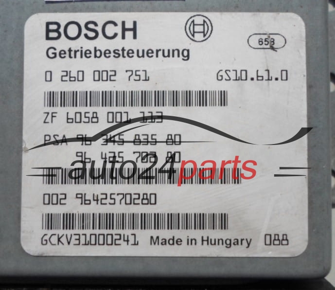 Getriebesteuergerät Steuergerät Automatik Getriebe  CITROEN PEUGEOT BOSCH 0260002751, 96 345 835 80