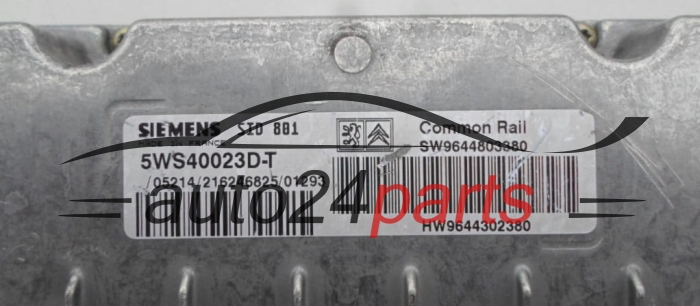 MOTORSTEUERGERÄT ECU STEUERGERAT CITROEN PEUGEOT 2.0 HDI 5WS40023D-T, 5WS40023DT, SW9644803380, SID 801
