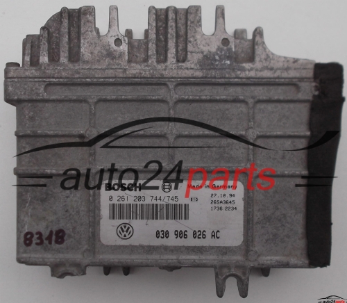 CENTRALINA MOTORE VW VOLKSWAGEN POLO 1.1 AEV BOSCH 0 261 203 744/745, 0261203744, 030 906 026 AC, 030906026AC