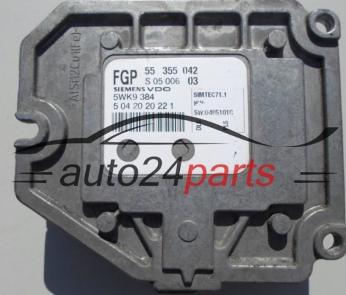 ECU CENTRALITA DE MOTOR  OPEL MERIVA 1.8 SIEMENS 5WK9 384,  FGP 55 355 042