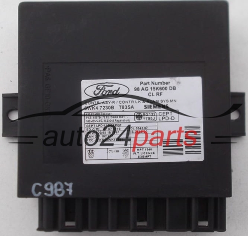 5WK4 7230 B, 5WK47230B, T38SA, 98AG 15K600 DB, 98AG15K600DB