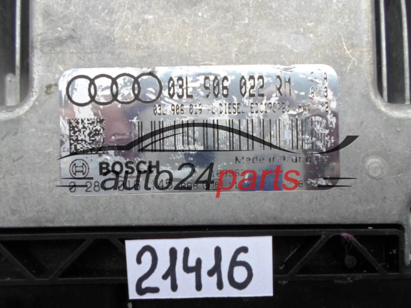 Μονάδα Ελέγχου Κινητήρα AUDI A4 2.0 TDI BOSCH 0 281 016145, 0281016145, 03L 906 022 RM, 03L906022RM, EDC17CP20