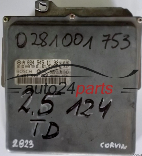 ECU CENTRALITA DE MOTOR MERCEDES W124 E300 3.0TD A0245451132, 0245451132, A 024 545 11 32, BOSCH 0281001753, 0 281 001 753, K01 ED 0008 MSA 25.1