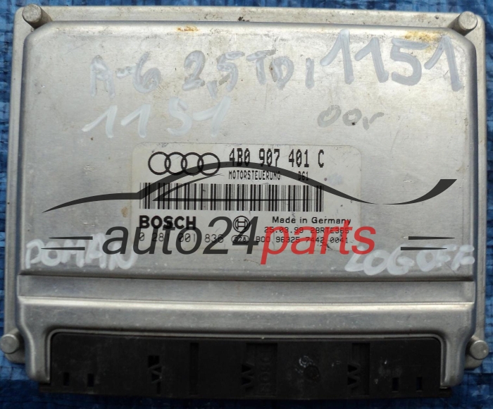 KOMPUTER STEROWNIK SILNIKA AUDI A6 2.5 TDI AKN 4B0 907 401 C, 4B0907401C, BOSCH 0 281 001 836, 0281001836