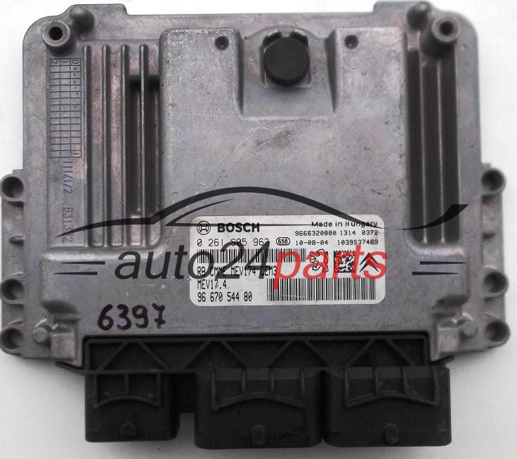 CALCULATEUR MOTEUR CITROEN PEUGEOT 1.6 BOSCH 0 261 S05 963, 0261S05963, 96 670 544 80, 9667054480, 9666320880, MEV17.4