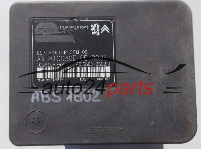 POMPE HYDRAULIQUE ET CALCULATEUR d'ABS CITROEN C3 PICASSO 1.6 HDI 9666999580, ATE 10.0206-0414.4, 10.0960-3924.3