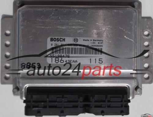 ECU CENTRALITA DE MOTOR FIAT MULTIPLA 1.9 JTD, BOSCH 0 281 011 505, 0281011505, 55198476, 186 43EAA 115 