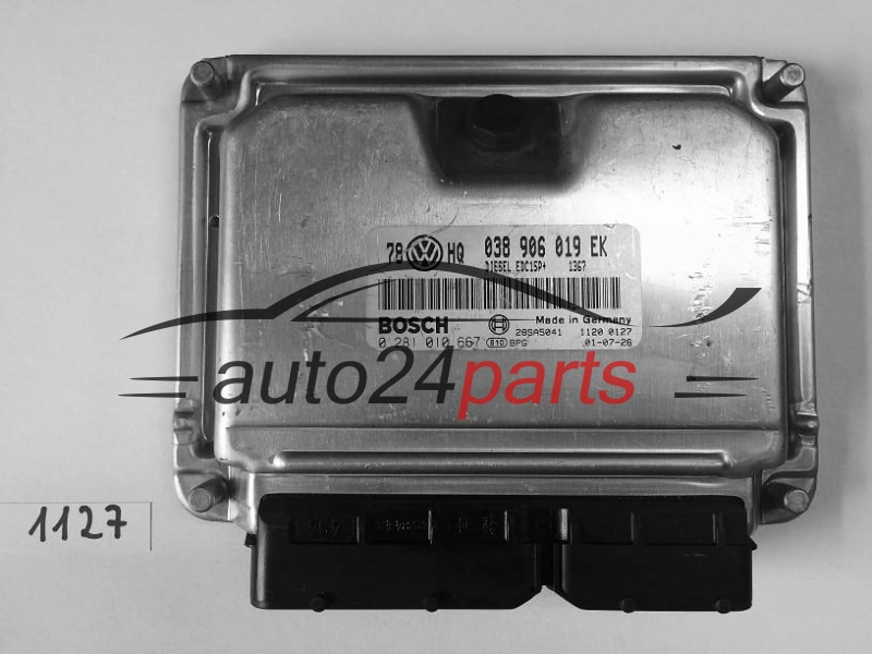 KOMPUTER STEROWNIK SILNIKA VW VOLKSWAGEN PASSAT 1.9 TDI EVB 038 906 019 EK, 038906019EK, BOSCH 0 261 010 667, 0281010667, 28SA5041