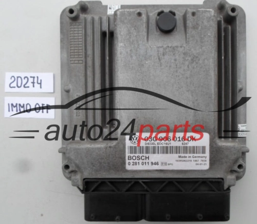 KOMPUTER STEROWNIK SILNIKA VW VOLKSWAGEN TOURAN 1.9 TDI BOSCH 0 281 011 946, 0281011946, 03G 906 016 DK, 03G906016DK