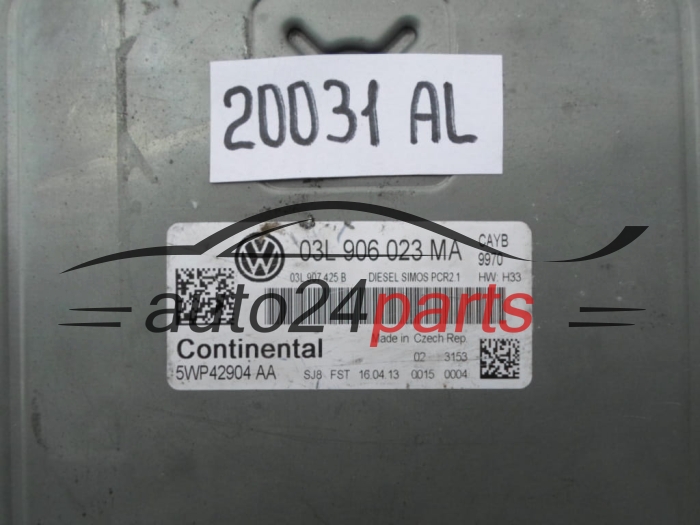 KOMPUTER STEROWNIK SILNIKA VW VOLKSWAGEN TIGUAN 2.0 TDI, CONTINENTAL 5WP42904 AA, 5WP42904AA, 03L 906 023 MA, 03L906023MA, 03L907425B
