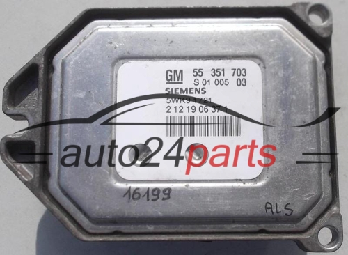 ΜΟΝΑΔΑ ΕΛΕΓΧΟΥ ΚΙΝΗΤΗΡΑ OPEL ZAFIRA, ASTRA II G 1.8 16V, 5WK9 1721, 5WK91721, 3 01 20 11 37 3, 3012011373, S 01005 03, S0100503, 55 351 703, 55351703