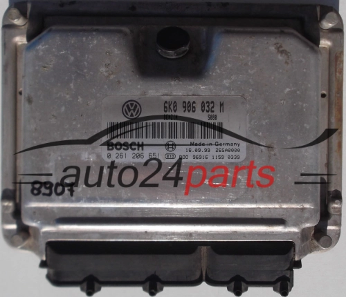KOMPUTER STEROWNIK SILNIKA SEAT, VW VOLKSWAGEN CADDY 1.4, BOSCH 0 261 206 651, 0261206651, 6K0 906 032 M, 6K0906032M 