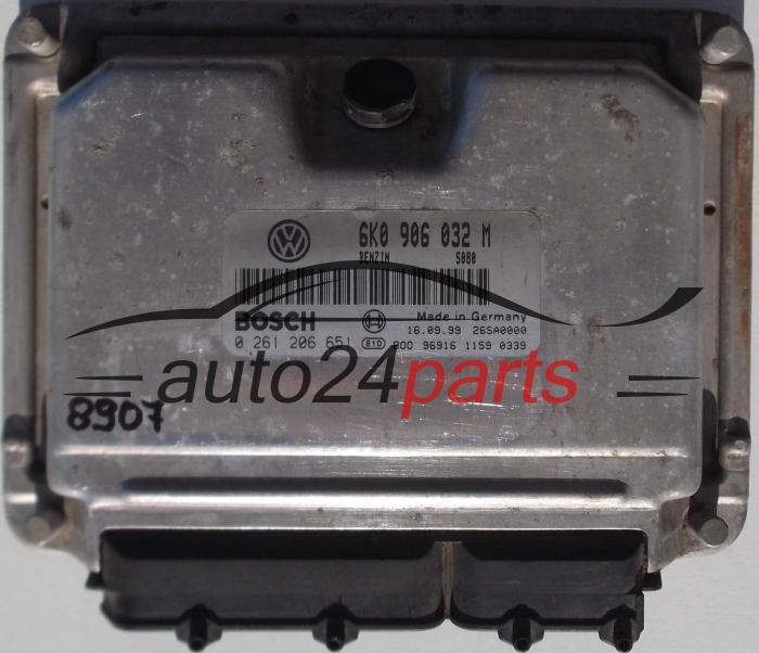 KOMPUTER STEROWNIK SILNIKA SEAT, VW VOLKSWAGEN CADDY 1.4, BOSCH 0 261 206 651, 0261206651, 6K0 906 032 M, 6K0906032M 