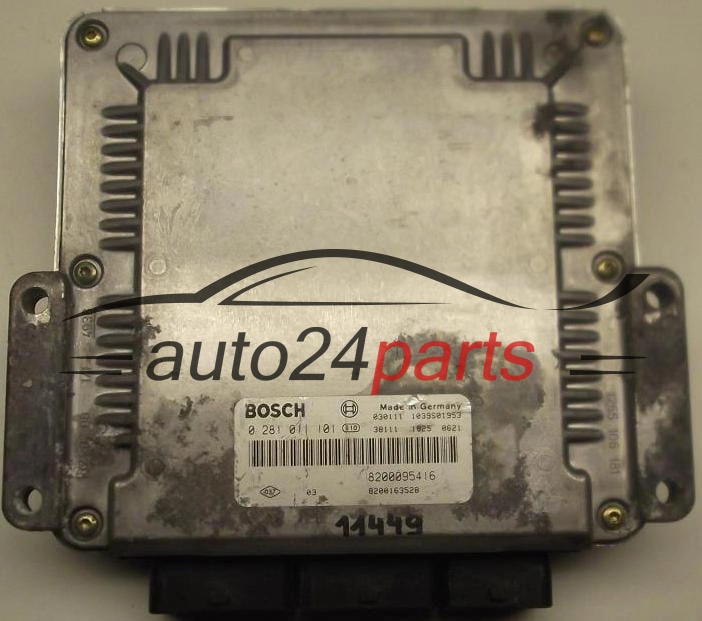 KOMPUTER STEROWNIK SILNIKA RENAULT LAGUNA 1.9 DCI F9Q BOSCH 0281011101, 0 281 011 101, 8200163528, 8200095416, 1039S00271