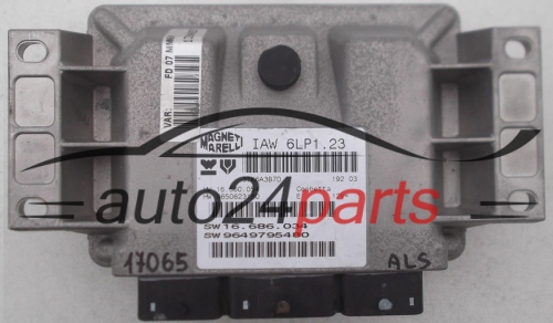 ECU ENGINE CONTROLLER CITROEN PEUGEOT 2.0 16V MAGNETI MARELLI IAW 6LP1.23, IAW6LP123, 16.560.054, 16560054, 9650623180, 16.686.034, 16686034, 9649795480