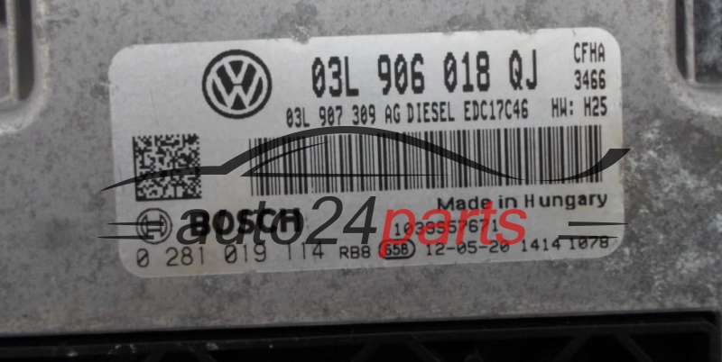Μονάδα Ελέγχου Κινητήρα SKODA YETI 2.0 TDI BOSCH 0 281 019 114, 03L 906 018 QJ