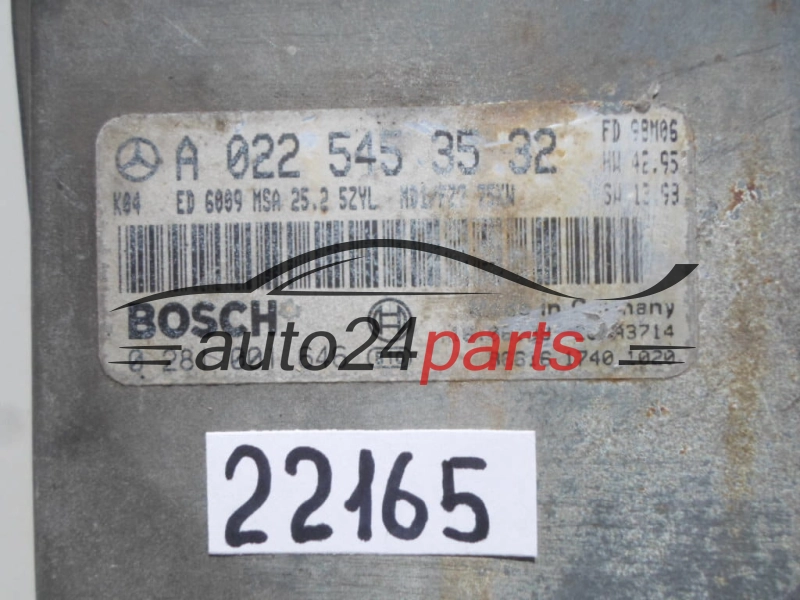 CENTRALINA MOTORE MERCEDES SPRINTER 2.9 TD BOSCH 0 281 001 646, 0281001646, A 022 545 35 32, A0225453532