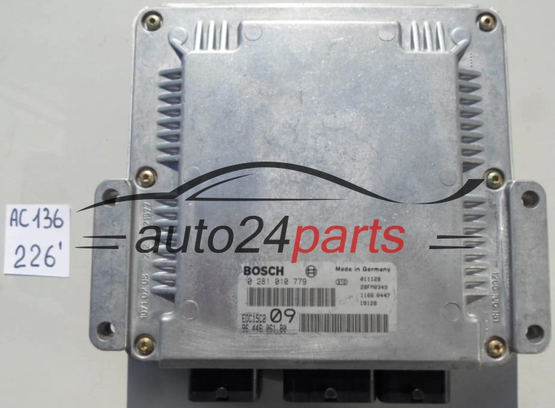 KOMPUTER STEROWNIK SILNIKA PEUGEOT 2.0 HDI BOSCH 0 281 010 779, 0281010779, 96 446 061 80, 9644606180