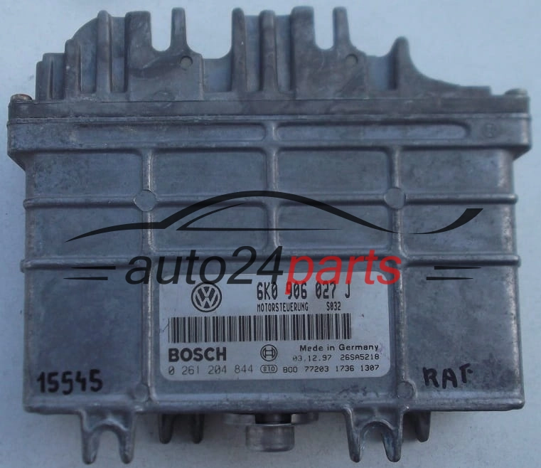  KOMPUTER STEROWNIK SILNIKA SEAT IBIZA CORDOBA VW CADDY INCA POLO 1.4 AKV APQ 6K0906027J, 6K0 906 027 J, BOSCH 0261204844, 0 261 204 844