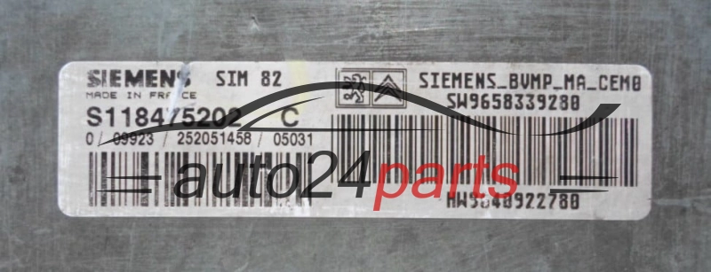 Ecu Caja de cambios automática STEROWNIK SKRZYNI AUTOMATYCZNEJ CITROEN C3 1.4 HDI SIEMENS S118475202 C