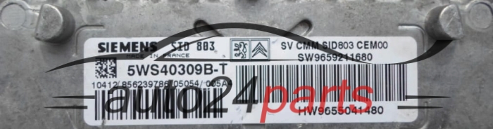 Μονάδα Ελέγχου Κινητήρα CITROEN PEUGEOT 2.0 HDI 5WS40309B-T, 5WS40309BT, SW9659211680 