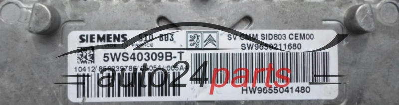 Μονάδα Ελέγχου Κινητήρα CITROEN PEUGEOT 2.0 HDI 5WS40309B-T, 5WS40309BT, SW9659211680 